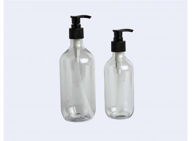 прозрачные бостонские круглые пэт пластиковые бутылки с черным насосом - Top & Top